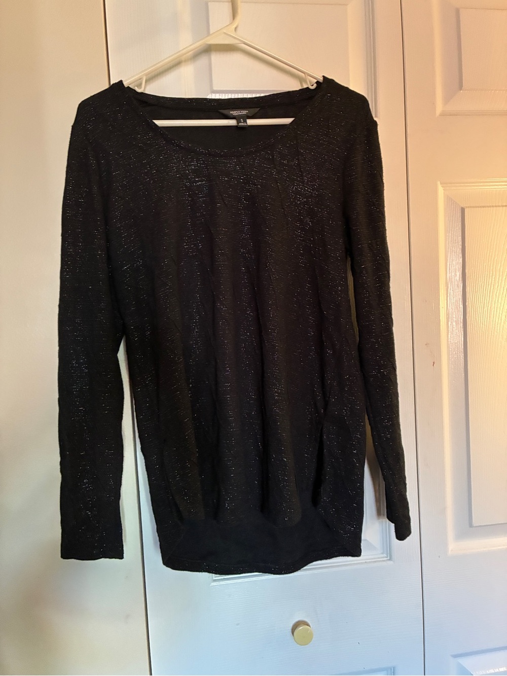 Simply Vera Vera Wang Black Sparkle Long Sleeve Tee